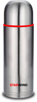 Термос STARWIND 20-1200 1.2л. серебристый/красный картонная коробка