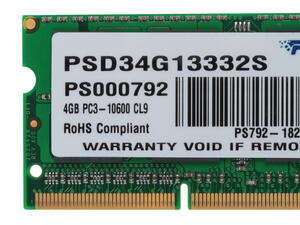 Оперативная память Patriot Модуль памяти SODIMM DDR3-1333 4GB PSD34G13332S PATRIOT