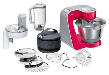 Кухонная машина BOSCH Mum5 MUM58420 планетар.вращ. 1000Вт рубиновый/серебристый