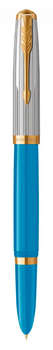 Перьевая ручка PARKER Ручка перьев. 51 Premium  Turquoise GT F сталь нержавеющая подар.кор.