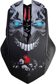Мышь A4TECH Bloody R80 Plus Skull черный/рисунок оптическая 5000dpi беспров. USB 7but