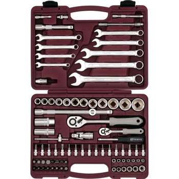 Набор инструментов THORVIK UTS0082 Набор инструмента универсальный 1/4", 1/2"DR, 82 предмета