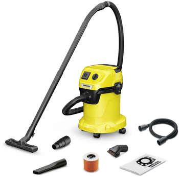 Строительный пылесос KARCHER WD 3 P V-17/4/20 Workshop 1000Вт  желтый