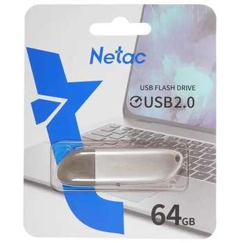 Flash-носитель Netac USB Drive 64GB U352 <NT03U352N-064G-20PN>, USB2.0, с колпачком, металлическая