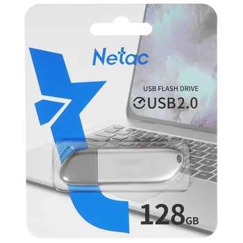 Flash-носитель Netac USB Drive 128GB U352 <NT03U352N-128G-20PN>, USB2.0, с колпачком, металлическая