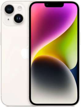Смартфон Apple A2884 iPhone 14 256Gb 6Gb сияющая звезда моноблок 3G 4G 2Sim 6.1" 1170x2532 iOS 16 12Mpix 802.11 a/b/g/n/ac/ax NFC GPS GSM900/1800 GSM1900 Protect
