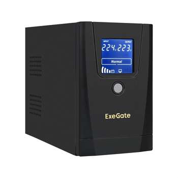 Источник бесперебойного питания EXEGATE EX292770RUS ИБП SpecialPro Smart LLB-650.LCD.AVR.1SH.2C13.RJ.USB <650VA/360W, LCD, AVR,1*Schuko+2*C13, RJ45/11,USB, металлический корпус, Black>