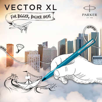 Ручка PARKER роллер Vector XL  Teal CT F черн. черн. подар.кор.