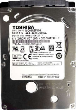 Жесткий диск HDD Toshiba Жесткий диск SATA-III 1TB MQ04ABF100 Notebook/Desktop MQ04 512E  128Mb 2.5"