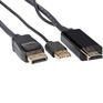 VCOM Кабель-переходник USB Type-A M+HDMI M/DisplayPort M