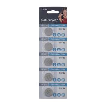 Аккумулятор, батарейка GoPower CR1620 BL5 Lithium 3V