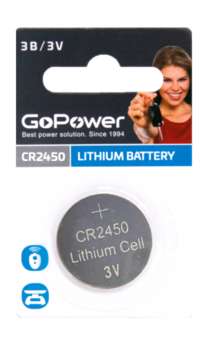 Аккумулятор GoPower CR2450 BL1 Lithium 3V