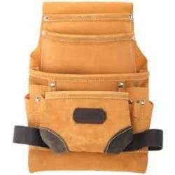 Сумка для инструментов KRAFTOOL Сумка поясная для инструментов, натуральная кожа, 10 карманов [1-38531]