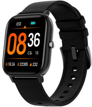 Умные часы, браслет SUNWIND Смарт-часы SW30 1.54" корп.черный рем.черный