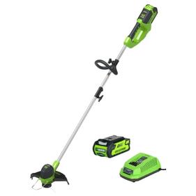 Триммер, коса GREENWORKS Триммер аккумуляторный G40LTK4, {40V, 30 см, с 1хАКБ 4 А.ч и ЗУ} [2101507UB]