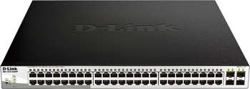 Коммутатор D-Link DGS-1210-52MPP/E2A  48x1Гбит/с 4SFP 48PoE 740W управляемый