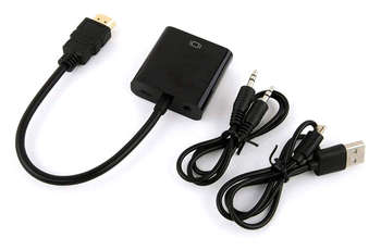 Кабель BURO Переходник HDMI-M-VGA-F-WUSB HDMI  0.1м