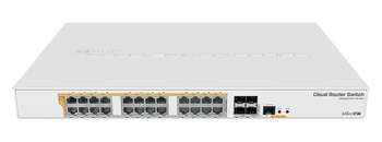 Коммутатор MikroTik Маршрутизатор 24 POE+/SFP+ CRS328-24P-4S+RM MIKROTIK