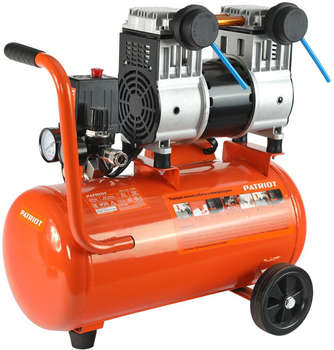 Компрессор пневматический Patriot Компрессор поршневой WO 24-220 безмасляный 200л/мин 24л 1250Вт оранжевый