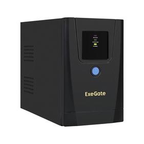Источник бесперебойного питания EXEGATE EX292781RUS ИБП SpecialPro UNB-1000.LED.AVR.1SH.2C13 <1000VA/550W, LED, AVR,1*Schuko+2*C13, металлический корпус, Black>
