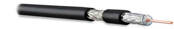 Кабель медный HYPERLINE Кабель коаксиальный COAX-RG6-100 RG-6 FTP PVC внутренний 100м черный