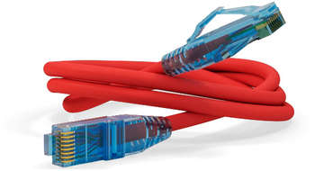 Патч-корд HYPERLINE PC-LPM-UTP-RJ45-RJ45-C6-5M-LSZH-RD UTP RJ-45 вил.-вилка RJ-45 кат.6 5м красный LSZH 24AWG