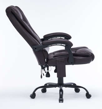 Кресло CACTUS CS-CHR-OC03M-BR с вибромассажем темно-коричневый экокожа с подголов. крестов.