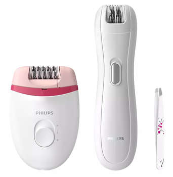 Эпилятор Philips BRP506/00 скор.:2 насад.:1 от электр.сети белый/красный