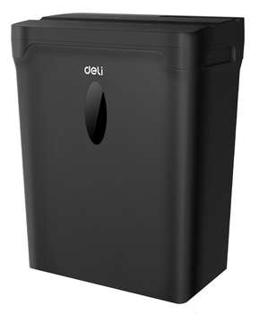 Шредер DELI ET015 черный с автоподачей  фрагменты 5лист. 10лтр. пл.карты