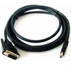 Кабели DVI Cablexpert Кабель HDMI-DVI CC-HDMI-DVI-6, 19M/19M, single link, медь, позол.разъемы, экран, 1.8м, черный, пакет