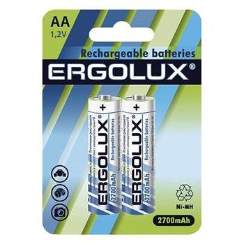 Аккумулятор, батарейка ERGOLUX AA-2700mAh Ni-Mh BL-2
