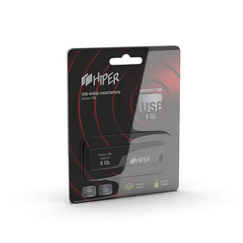 USB-носитель HIPER Флэш-драйв 16GB USB 2.0, Groovy T,пластик, цвет черный, Hiper