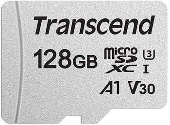 Карта памяти Transcend microSDXC 300S, 128 Гб, UHS-I Class U1, без адаптера