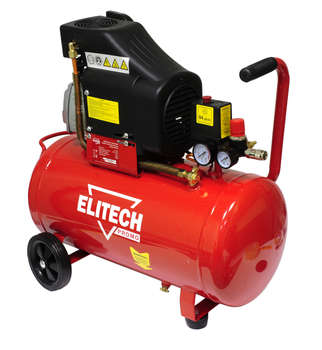 Компрессор пневматический ELITECH Компрессор поршневой КПМ 300/50 Промо масляный 240л/мин 50л 1800Вт красный/черный
