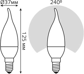 Лампа GAUSS светодиодная 6.5Вт цок.:E14 свеча 220B св.свеч.бел.теп.