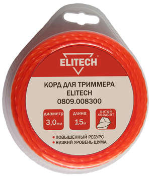 Аксессуар для садового инструмента ELITECH Леска для садовых триммеров 0809.008300 d=3мм L=15м