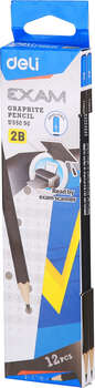 Карандаш DELI Набор карандашей ч/г EU55090 Exam 2B шестигран. тополь черный кор.европод.