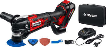 Многофункциональный инструмент ЗУБР МФИ-18-21 черный/красный