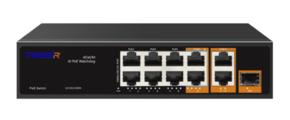 Коммутатор TRASSIR TR-NS13111S-120-8PoE  6x100Мбит/с 4x1Гбит/с 1SFP 8PoE 120W неуправляемый