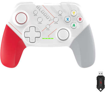 Аксессуар для игровой приставки A4TECH Геймпад Bloody GPW50 Sports белый USB Беспроводной виброотдача обратная связь