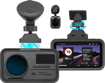 Автомобильный видеорегистратор TrendVision Видеорегистратор TDR-725 Real 4K черный 8Mpix 2160x3840 2160p 170гр. GPS NT96670