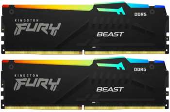 Оперативная память Kingston Комплект памяти DDR5 DIMM 64Гб  5600MHz CL36, FURY Beast Black EXPO RGB
