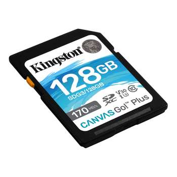 Карта памяти Kingston SDXC Canvas Go Plus, 128 Гб, UHS-I Class U3 V30