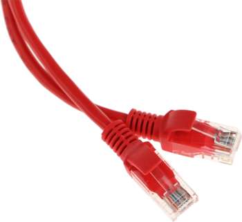 Патч-корд PREMIER PP12-0.5M/R 1000Гбит/с UTP 4 пары cat.5E CCA molded 0.5м красный RJ-45