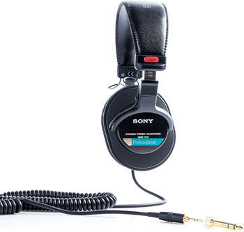 Наушники Sony Гарнитура мониторные MDR-7506 3м черный проводные оголовье
