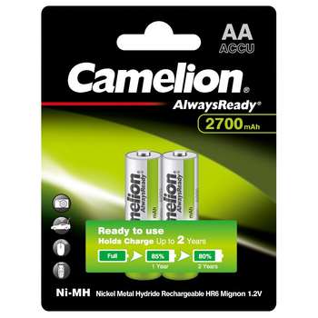 Аккумулятор, батарейка CAMELION Always Ready AA-2700mAh Ni-Mh BL-2