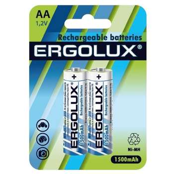 Аккумулятор, батарейка ERGOLUX AA-1500mAh Ni-Mh BL-2