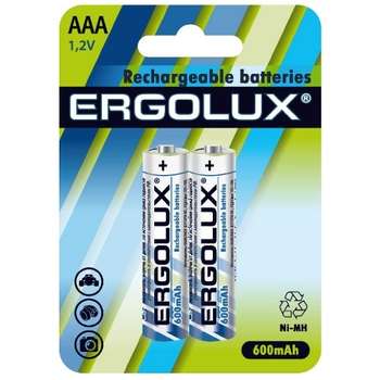 Аккумулятор, батарейка ERGOLUX AAA-600mAh Ni-Mh BL-2