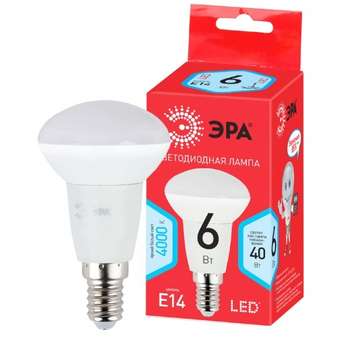 Лампа ЭРА Б0050700 Лампочка светодиодная RED LINE LED R50-6W-840-E14 R Е14 / E14 6 Вт рефлектор нейтральный белый свет