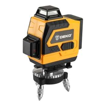 Измерительная техника DEKO Уровень лазерный самовыравнивающийся DKLL16 в кейсе со штативом 1 м { 16 линий, зеленый луч, 2 АКБ } [065-0233]